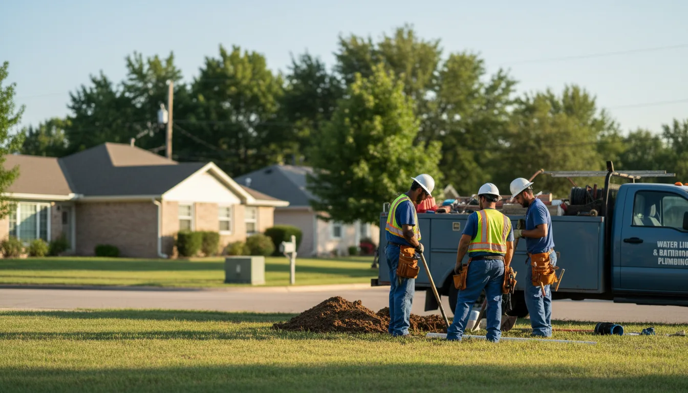 Residential water line and bathroom plumbing service in Hunnewell, MO